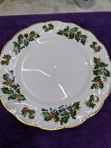 Queen’s Rosina Yuletide Pedestal Cake Stand Centerpiece Plate English Bone China - Picture 1 of 5