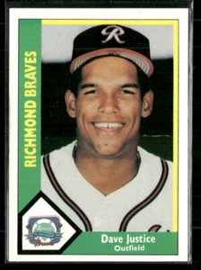 1990 CMC #285 Dave Justice Minor League pre-rookie Richmond Braves - Foto 1 di 2