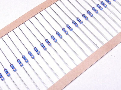 EUROHM MF25 METAL FILM RESISTORS 1/4 WATT 100 OHM ~ 910 OHM 1% ±50ppm/°C wv 250V - Image 1 of 4