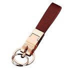 Leather Car Keychain Carabiner Clip with 2 Key Rings Hooks Holder Purse Belt ...