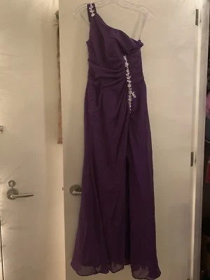 Vestido de dama de honor formal para mujer púrpura/plateado talla 2 Foto 1 de 2