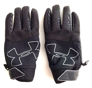 UNDER ARMOR UA STORM Youth Large YLG BLACK Fleece & NEOPRENE Gloves with Grip - Picture 1 of 14