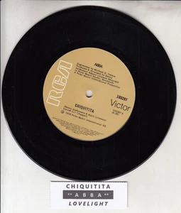 ABBA  Chiquitita 7" 45 rpm vinyl record + juke box title strip - Picture 1 of 2