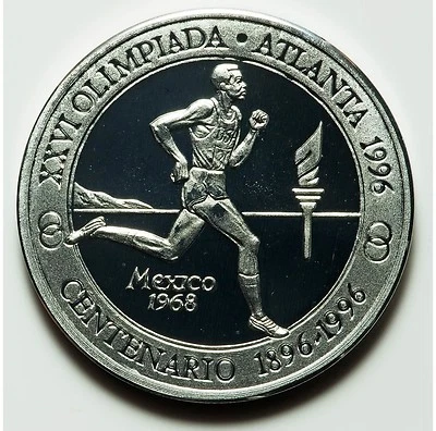 Rare 1996 Peru Lrg.Silver pattern 20 S Olympic Runner T1 - Image 1 of 2
