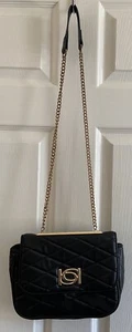Bebe Los Angeles Padded Black/Gold Chain Shoulder Purse/Handbag see description - Picture 1 of 18