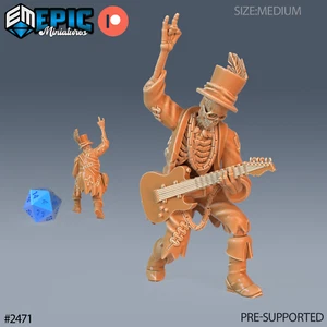 6K Resin 32mm Epic Miniatures Skelett Musiker Gitarre (Medium) für D&D - Bild 1 von 1