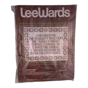 Vintage Lee Wards Cross Stitch Kit Serenity Prayer 18"x14" Finished Size Cotton - Picture 1 of 4