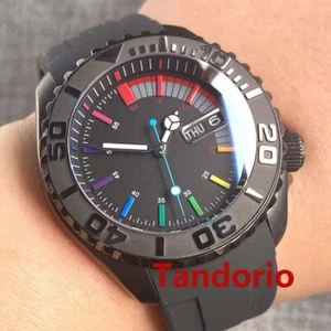Reloj automático para hombre 40 mm esfera negra NH36A cristal de zafiro marca colorida bisel de cerámica - Imagen 1 de 7