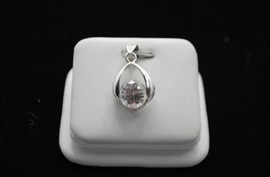 STERLING SILVER BEAUTIFUL CZ CHARM PENDANT #F065 - Picture 1 of 2
