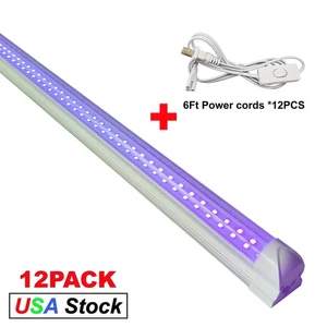 12 Pack 40W Led Black Lights with US Plug and On/Off Switch for Club Glow Party - Picture 1 of 9