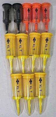 Lot of 12 Brush-T Golf Tees Yellow XL T,  Oversize, Driver With Ball Marker  - Image 1 of 4