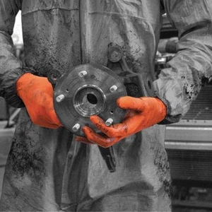 Box 90 GL201 Finite Orange Extra Heavy Duty 26mm Thick Nitrile Disposable Gloves - Picture 1 of 4