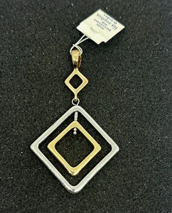 Colgante Lia Sophia tono oro y plata en forma de diamante nuevo con etiquetas - Imagen 1 de 3