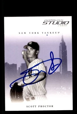Signed Baseball Card Auto Scott Proctor 2005 Donruss Studio #198 Yankees - Image 1 of 2
