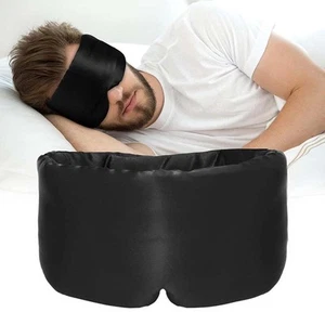 100% Pure Silk Sleep Mask Blindfold Silk Eye Mask Over Sized Total Blackout - Picture 1 of 14