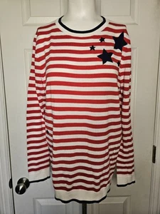 Vineyard Vines Women's Striped Crew Neck Long Sleeved Sweater Size Medium - Picture 1 of 5