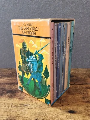 Vintage The Chronicles of Narnia C.S. Lewis 7 Volume Paperback Box Set Slipcase - Image 1 of 4