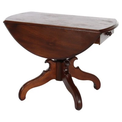 Antigua mesa victoriana de hojas caídas de nogal C1890 Foto 1 de 4