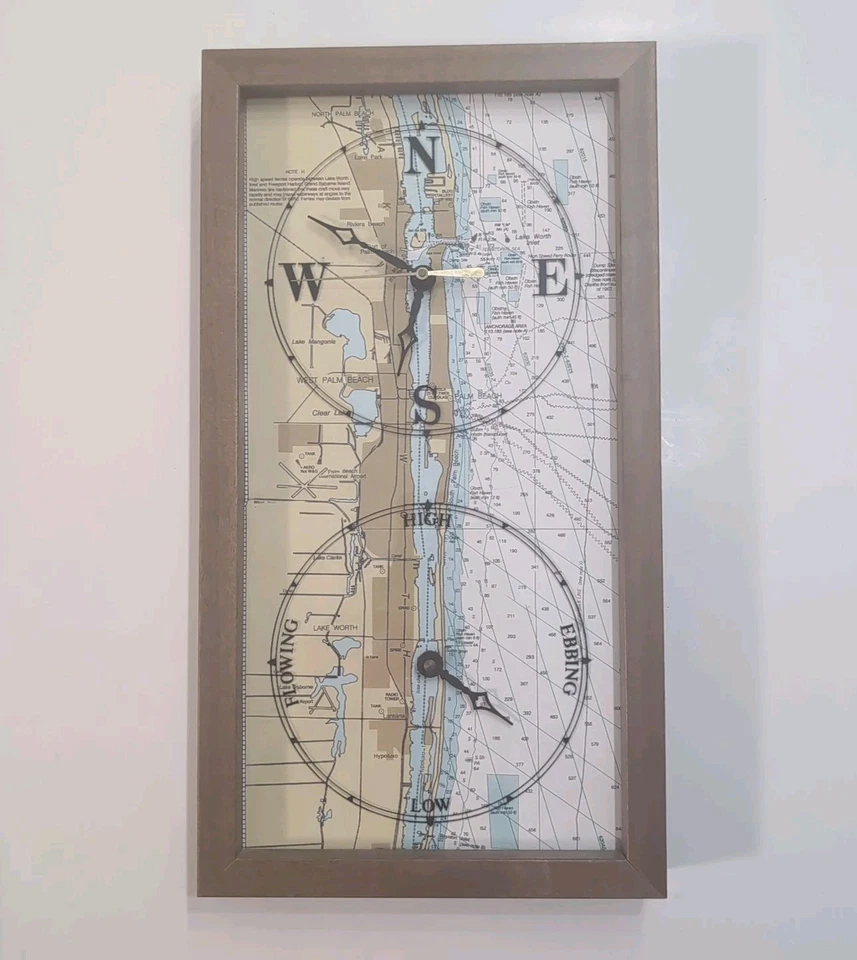 Reloj de pared West Palm Beach FL Time and Tide Pod of Edgecomb Boothbay Maine como nuevo Foto 1 de 4