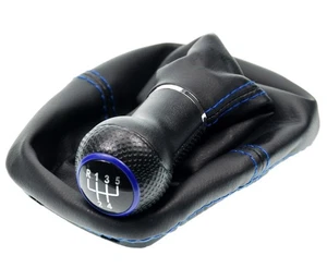 Schaltsack Manschette Blau Schaltknauf f VW Golf 2 3 4 Cabrio Polo 6N Passat 35i - Bild 1 von 4