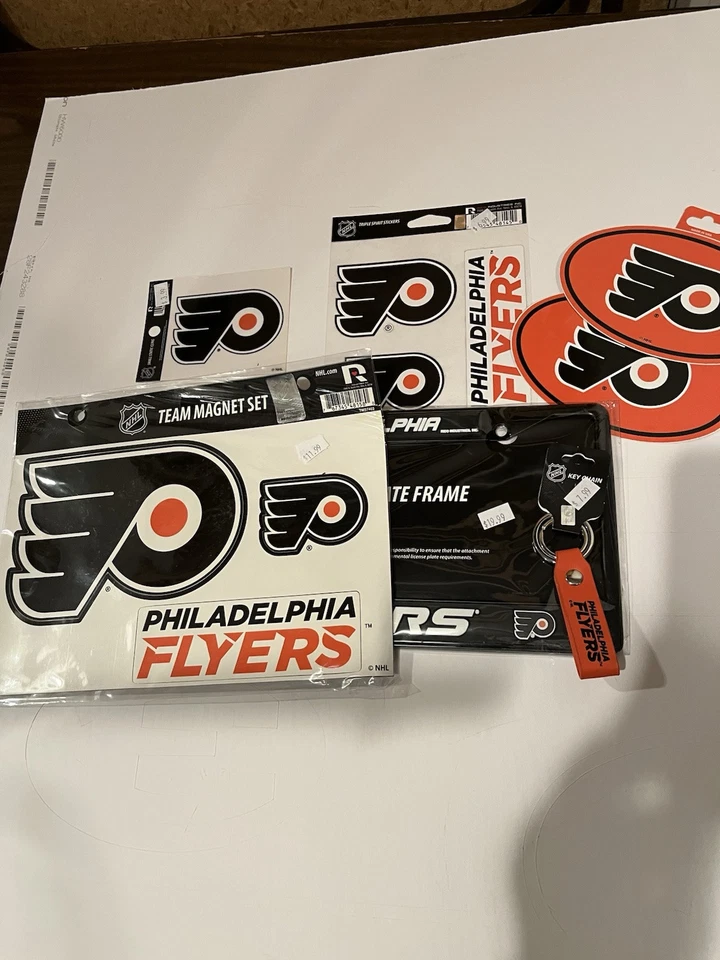 Philadelphia Flyers Plate Frame Keychain Magnets Decals Stickers New On Sale  - Image 1 of 4