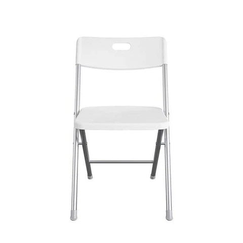 Resin Seat & Back Folding Chair, White,qh Cover