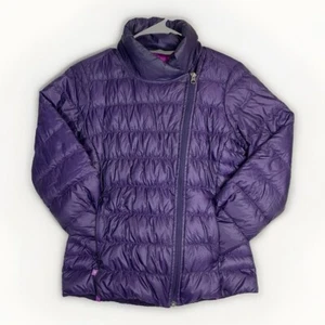 Athleta Downalicious gefütterte Gänsedaunenjacke gesteppt asymmetrischer Reißverschluss Small* - Bild 1 von 10
