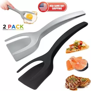 2x 2 in 1 Flip Utensils Non Stick Omelette Egg Kitchen Cook Spatula Cooking Tool - Picture 1 of 7