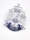Vintage Scottish Police Semper Vigilo Obsolete Queens Crown  Chrome Cap Badge