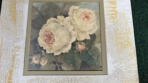 Arte de pared vintage Kathryn blanco ""Rosas gemelas"" estampado artístico decoración del hogar Art deco - Imagen 1 de 13