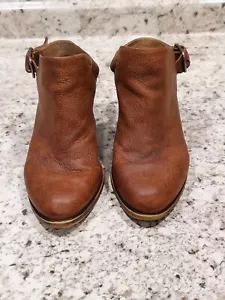 Lucky Brand Brown Leather Heeled Mules Size 8M - Picture 1 of 9