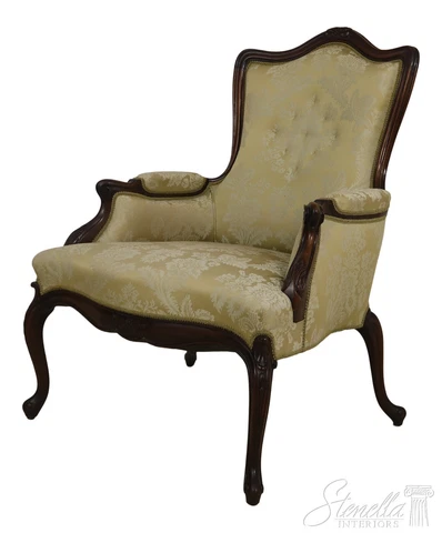 55487EC: Victorian French Louis XV Style Carved Mahogany Parlor Chair	 Cover