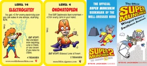 Super Munchkin Promo Cards Electrocutey Onomatopeon Winged Helmet Well-Dressed - Picture 1 of 5