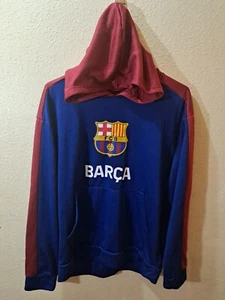 Barcelona Fc Hoodie Med Blau Rot Grafik Barca Logo Fußball Blokecore Team  - Bild 1 von 12