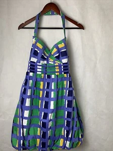 jessica simpson halter purple color block dress size Medium - Picture 1 of 6