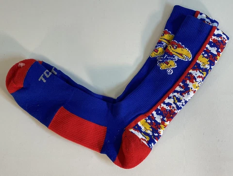 TCK Kansas University Jayhawks Socks Twin City Knitting Elite Style Classic Blue Cover