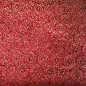 Deep Maroon and Dk Green Chenille Woven Home Decor Fabric  53" x 62" F2515 - Picture 1 of 6