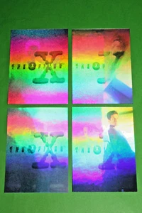 1996 Topps X-Files Season 2 Complete 4 Card HOLOGRAM INSERT SET 3-D ALIEN MULDER - Picture 1 of 24