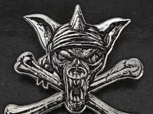 Megadeth Voivod logo pin badge Riot Running Wild Bolt-thrower Grim Reaper - Picture 1 of 4