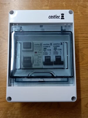 2 Way Garage Caravan Shed Boat Mini Consumer Unit 40A 30Ma RCD 2 MCBS Fuse Box