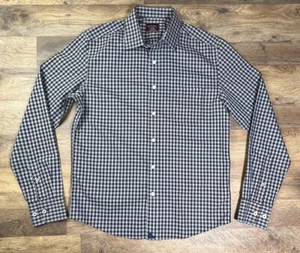 Untuckit Slim Fit Small Mclaren WF Blue Brown Plaid Check Long Sleeve Button Up. - Picture 1 of 12