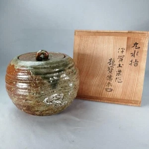 Contenedor de agua japonés Mizusashi Igaware Daitoku-ji Templo Utensilios de té Sado - Imagen 1 de 15