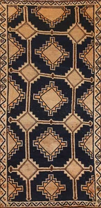 Navy Blue Lori Traditional Vintage Runner Rug 3x7 Handmade Wool Carpet - Picture 1 of 22