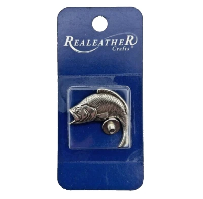 Realeather Crafts Leaping Bass Concho, Leatherworker, BC609-00, NOS - Image 1 of 3