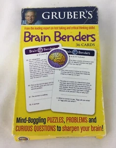 Gruber's Brain Benders 36 tarjetas 2011 Dr. Gary Gruber rompecabezas problemas preguntas - Imagen 1 de 3