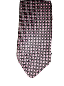 Krawatte Chaps rosa schwarz kariert 100 % Seide handgefertigt Top gebraucht Zustand - Bild 1 von 5