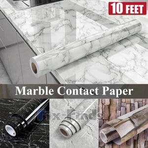 Wallpaper Self Adhesive Peel & Stick Marble Contact Paper PVC Kitchen Countertop - Picture 1 of 42