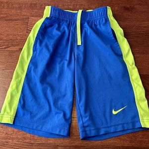 Nike Dri-Fit Boy's Size Small Blue Green Athletic Polyester Gym Shorts - Picture 1 of 9