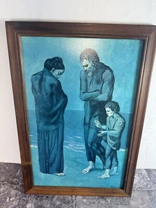 Picasso“The Tragedy”Vintage 1960s print on textured cardboard Dated/Signed 1903. - Picture 1 of 6