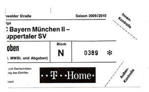 Ticket 3. BL Bayern München Am. - Wuppertaler SV 2009/10 - Bild 1 von 1